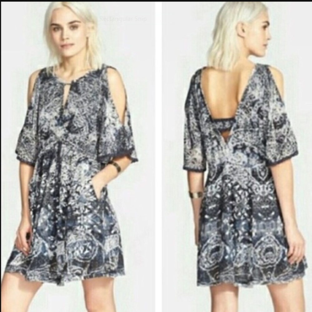 Free People dress with split shoulders and pockets